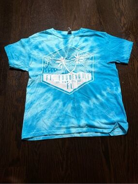 Ft. Lauderdale Palm Graphic Tee - Blue & White